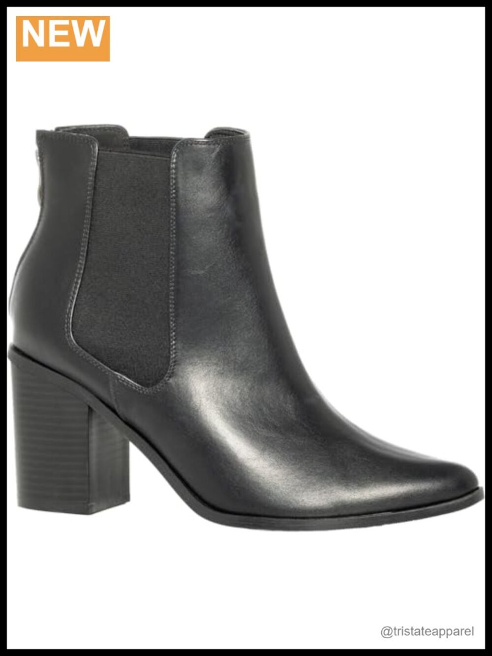 Plus Size Ankle Booties Wide Fit Faux Leather Block Heel Zip